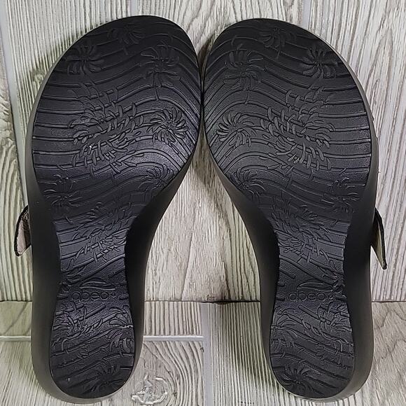 Abeo Biosystem Dorin Leather Dark Brown Shimmer Sandals Womens Size 7 - Picture 10 of 11